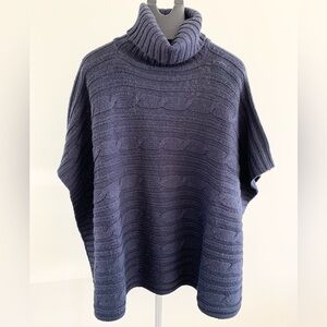 GAP Navy Cable-Knit Sweater Poncho
